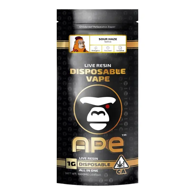 1G Live Resin Disposable | Ape Gold | Sativa